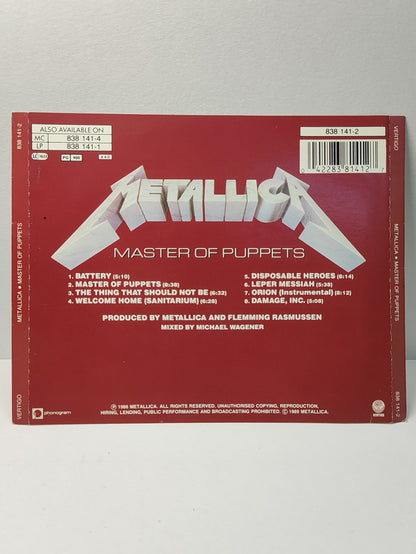 AMM25 METALLICA MASTER OF PUPPETS BATTERY THE THING THAT SHOULD NOT BE 1986 FRANCE ENGLISH CD FCP162