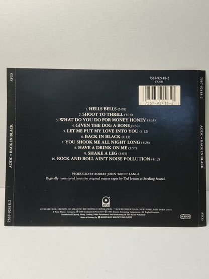 AMM25 AC/DC BACK IN BLACK HELLS BELLS SHOOT TO THRILL SHAKE A LEG 1980 GERMANY ENGLISH CD FCP166
