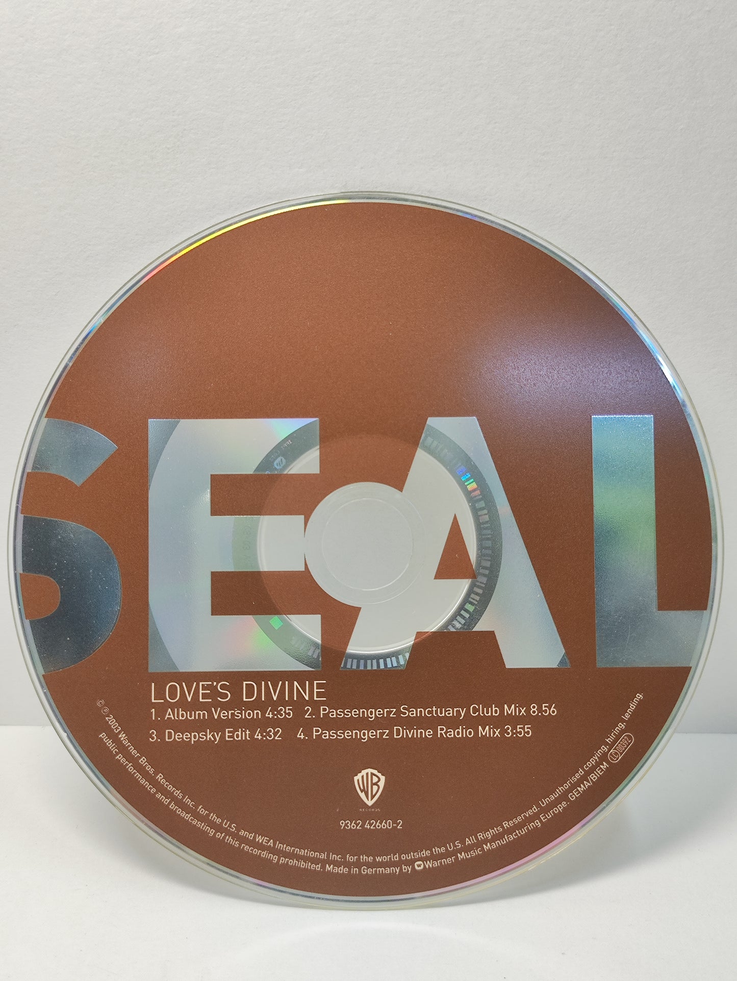 AMM25 SEAL LOVE'S DIVINE ALBUM VERSION DEEPSKY EDIT 2003 GERMANY ENGLISH CD FCP169