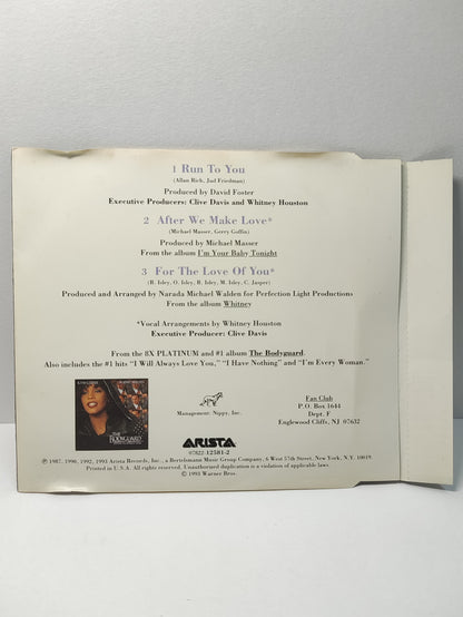 AMM25 WHITNEY HOUSTON RUN TO YOU AFTER WE MAKE LOVE 1993 USA ENGLISH CD FCP171