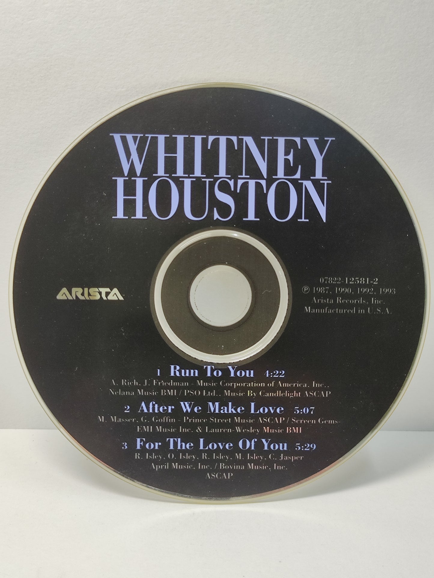 AMM25 WHITNEY HOUSTON RUN TO YOU AFTER WE MAKE LOVE 1993 USA ENGLISH CD FCP171
