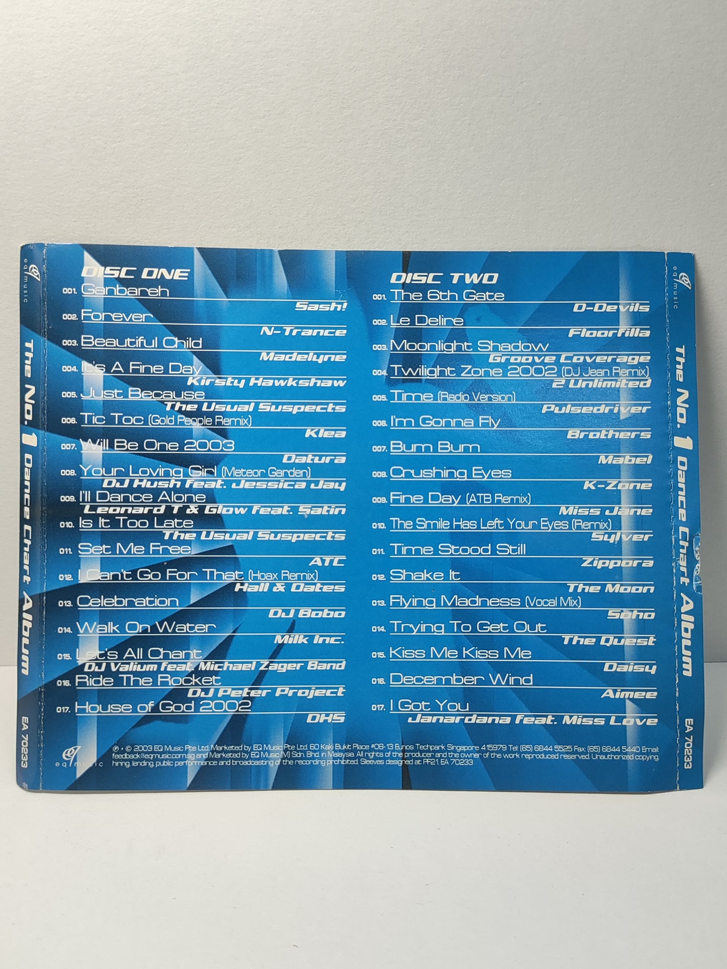 AMM25 THE NO.1 DANCE CHART ABLBUM GANBAREH FORVER JUST BECAUSE I’M GONNA FLY 2003 SINGAPORE ENGLISH 2x CD FCP174