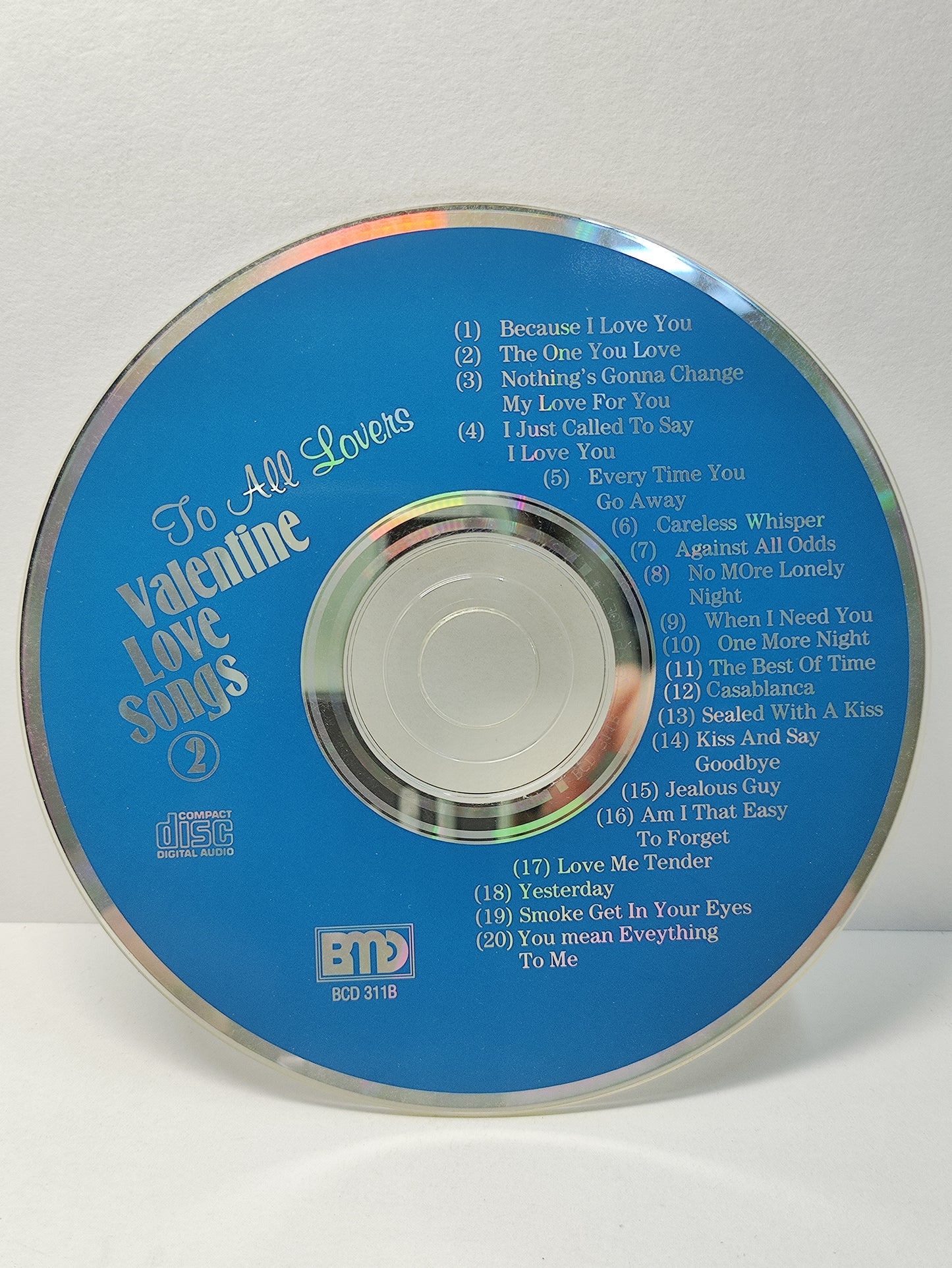 AMM25 TO ALL LOVERS VALENTINE LOVE SONGS 1 & 2 BECAUSE I LOVE YOU THE ONE YOU LOVE SINGAPORE ENGLISH 2x CD FCP176