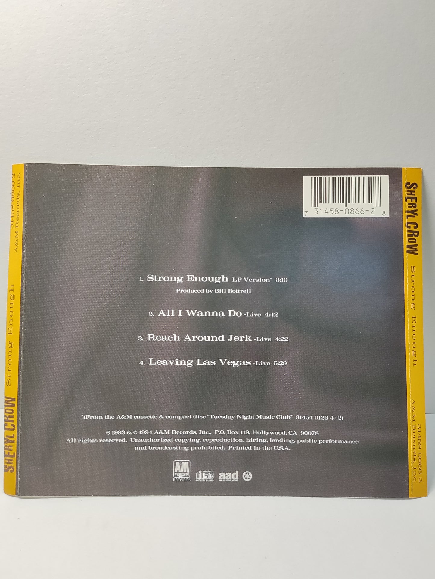AMM25 SHERYL CROW STRONG ENOUGH ALL I WANNA DO 1993/94 USA ENGLISH CD FCP186