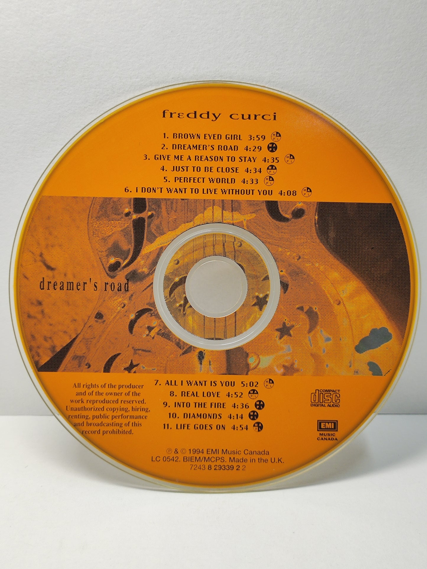 AMM25 FREDDY CURCI BROWN EYED GIRL DREAMER'S ROAD 1994 CANADA (UK) ENGLISH CD FCP197