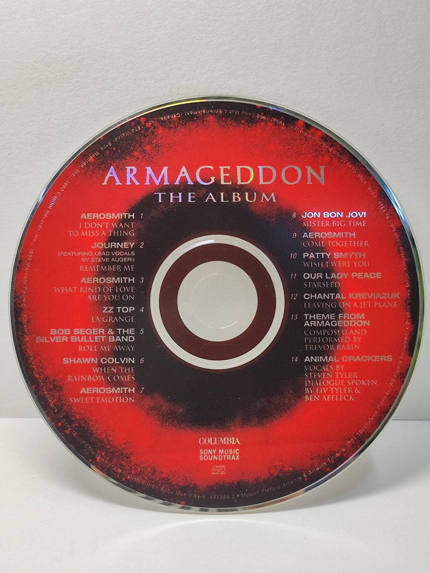 AMM25 ARMAGEDDON THE ALBUM AEROSMITH SHAWN COLVIN JOURNEY JON BON JOVI 1998 SONY ASIA ENGLISH CD FCP202