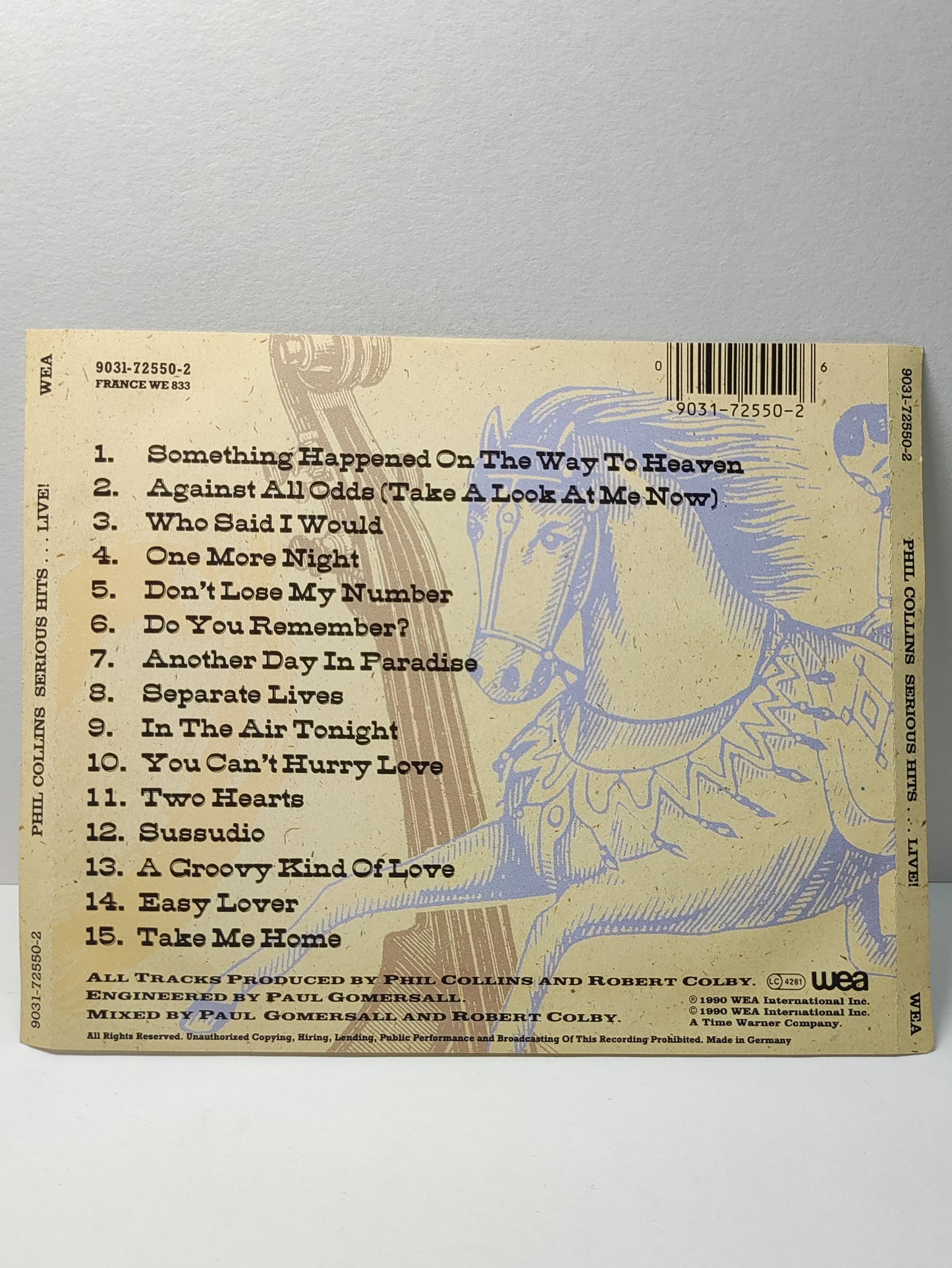 AMM25 PHIL COLLINS SERIOUS HITS... LIVE! AGAINST ALL ODDS ONE MORE NIGHT DO YOU REMEMBER 1990 GERMANY ENGLISH CD FCP204