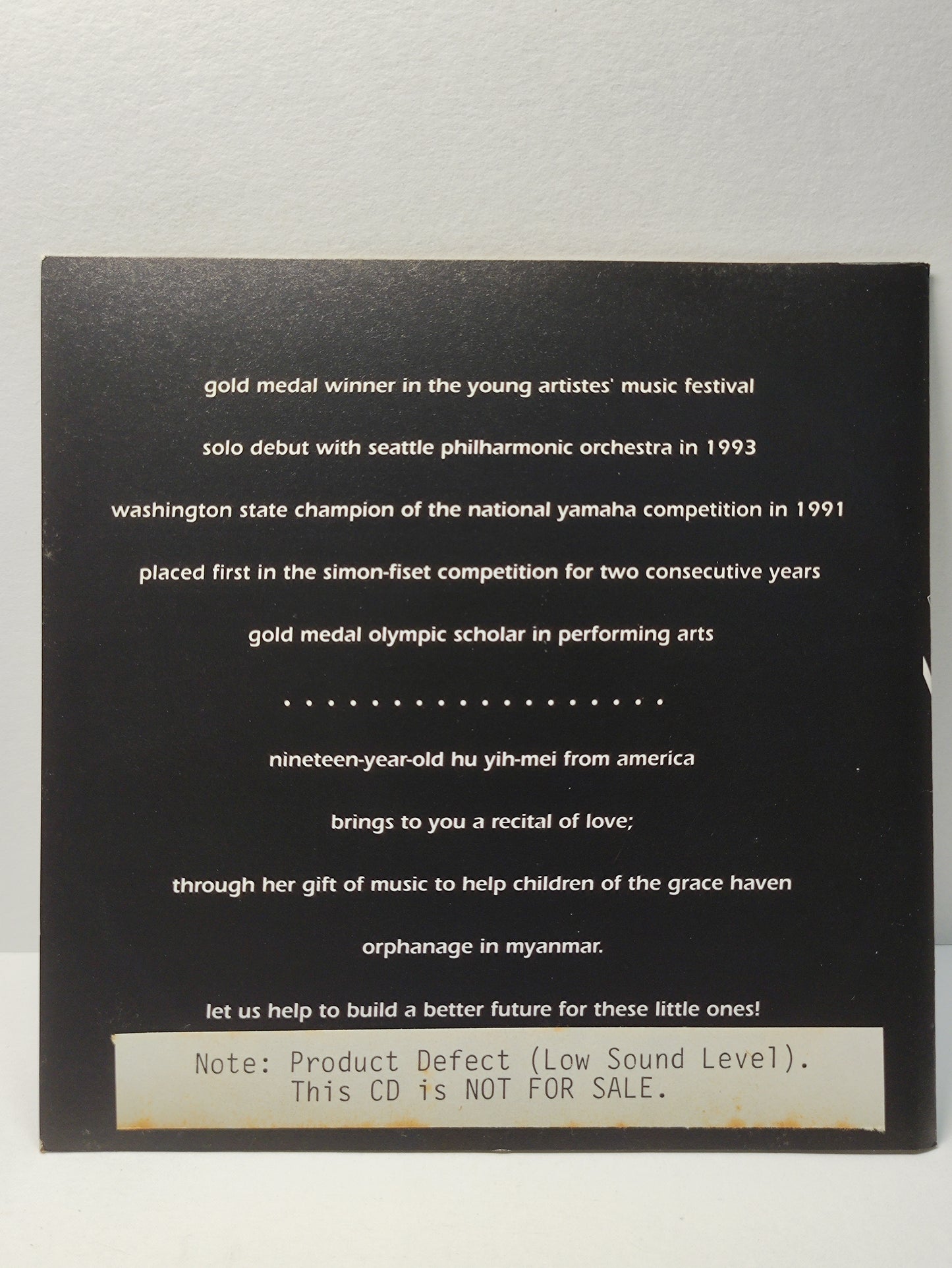 AMM25 PIANO RECITAL IN AID OF GRACE HAVEN MYANMAR BY HU YIH-MEI SINGAPORE ENGLISH CD FCP205