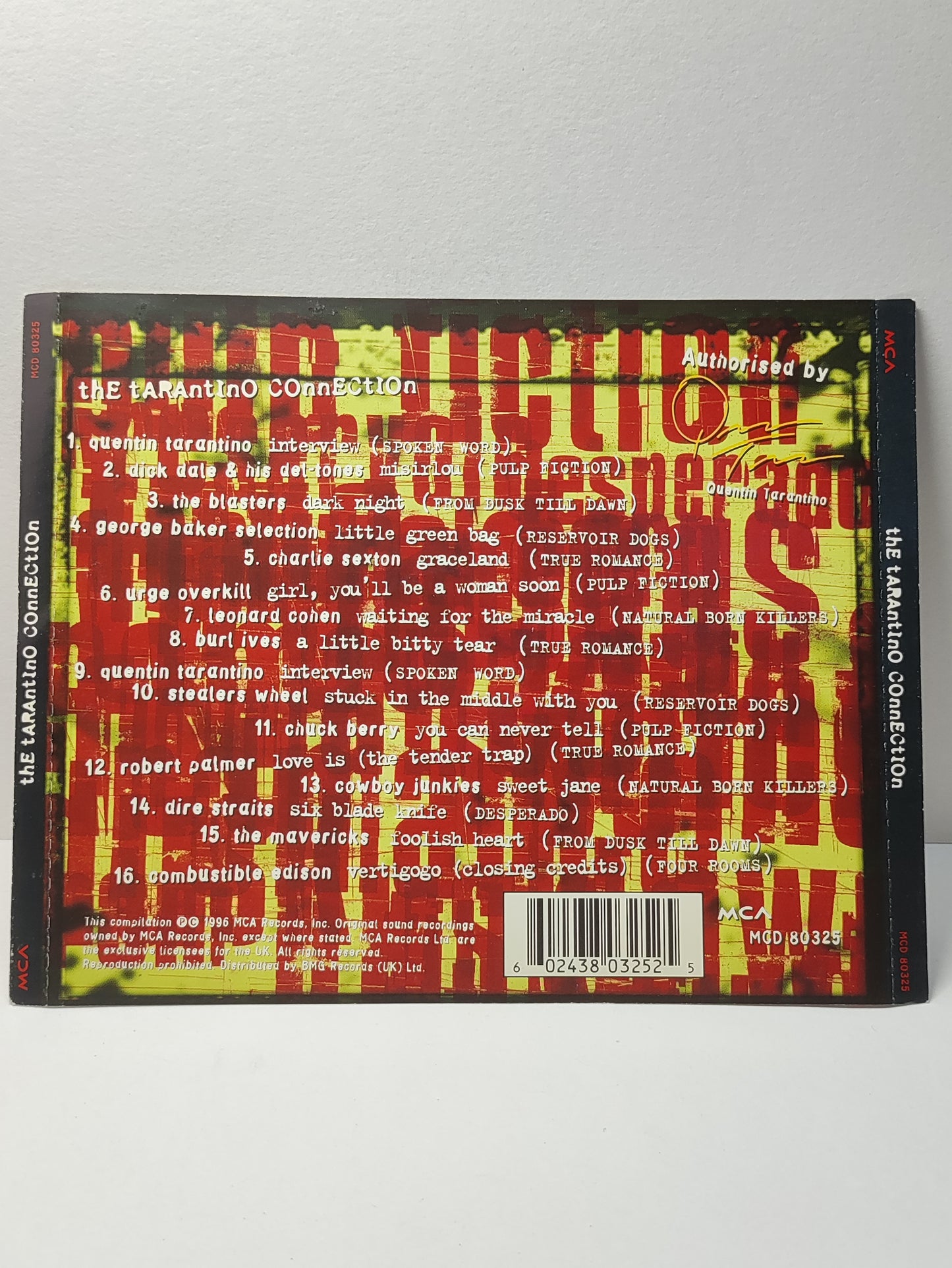 AMM25 THE TARANTINO CONNECTION FOOLISH HEART SWEET JANE YOU CAN NEVER TELL 1996 UK ENGLISH CD FCP208