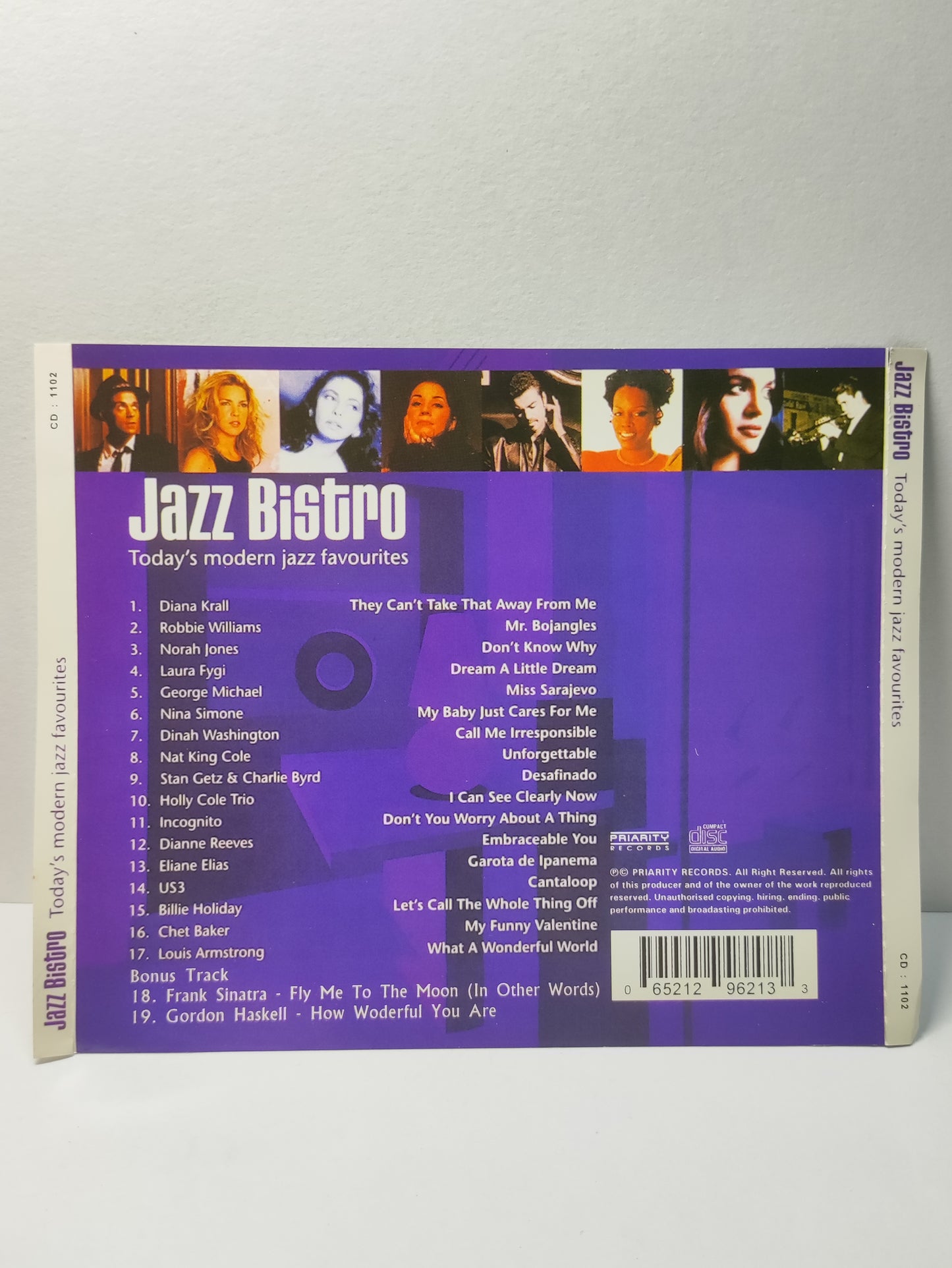 AMM25 JAZZ BISTRO TODAY’S MODERN JAZZ FAVOURITES UNFORGETTABLE WHAT A WONDERFUL WORLD USA ENGLISH CD FCP212