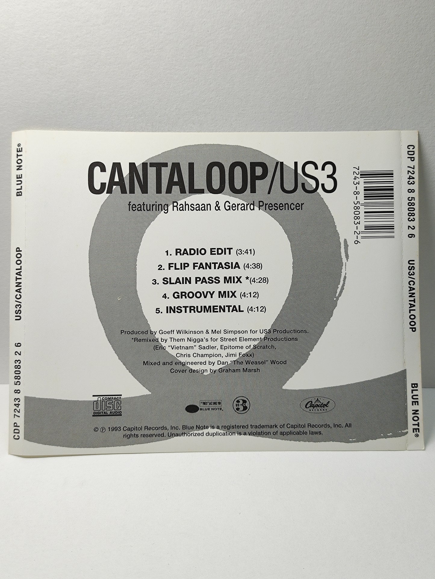 AMM25 US3 CANTALOOP RADIO EDIT FLIP FANTASIA SLAIN PASS MIX 1993 USA ENGLISH CD FCP217
