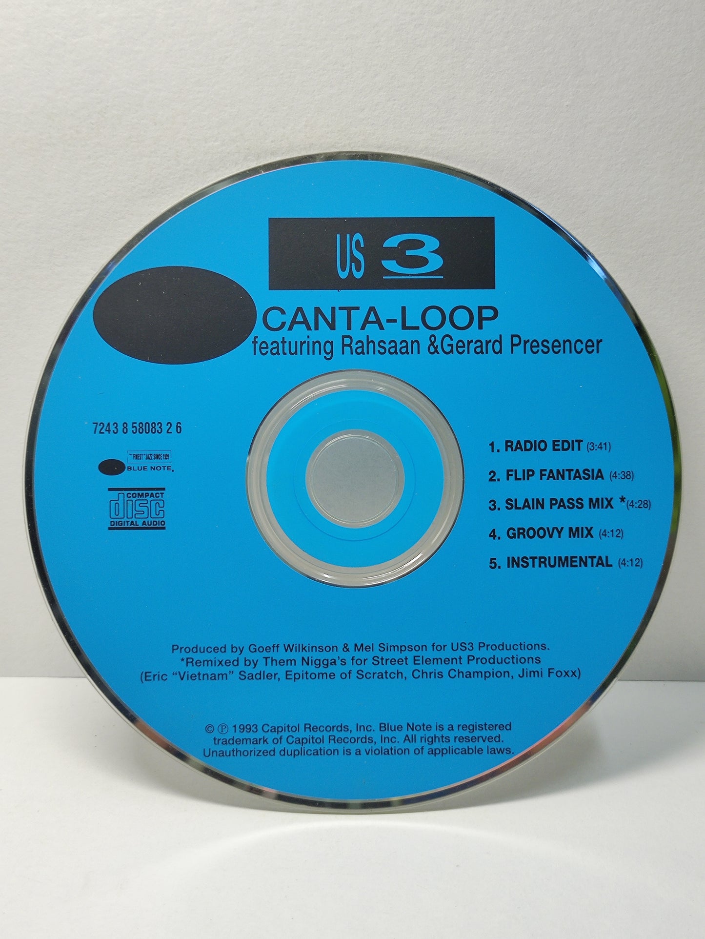 AMM25 US3 CANTALOOP RADIO EDIT FLIP FANTASIA SLAIN PASS MIX 1993 USA ENGLISH CD FCP217