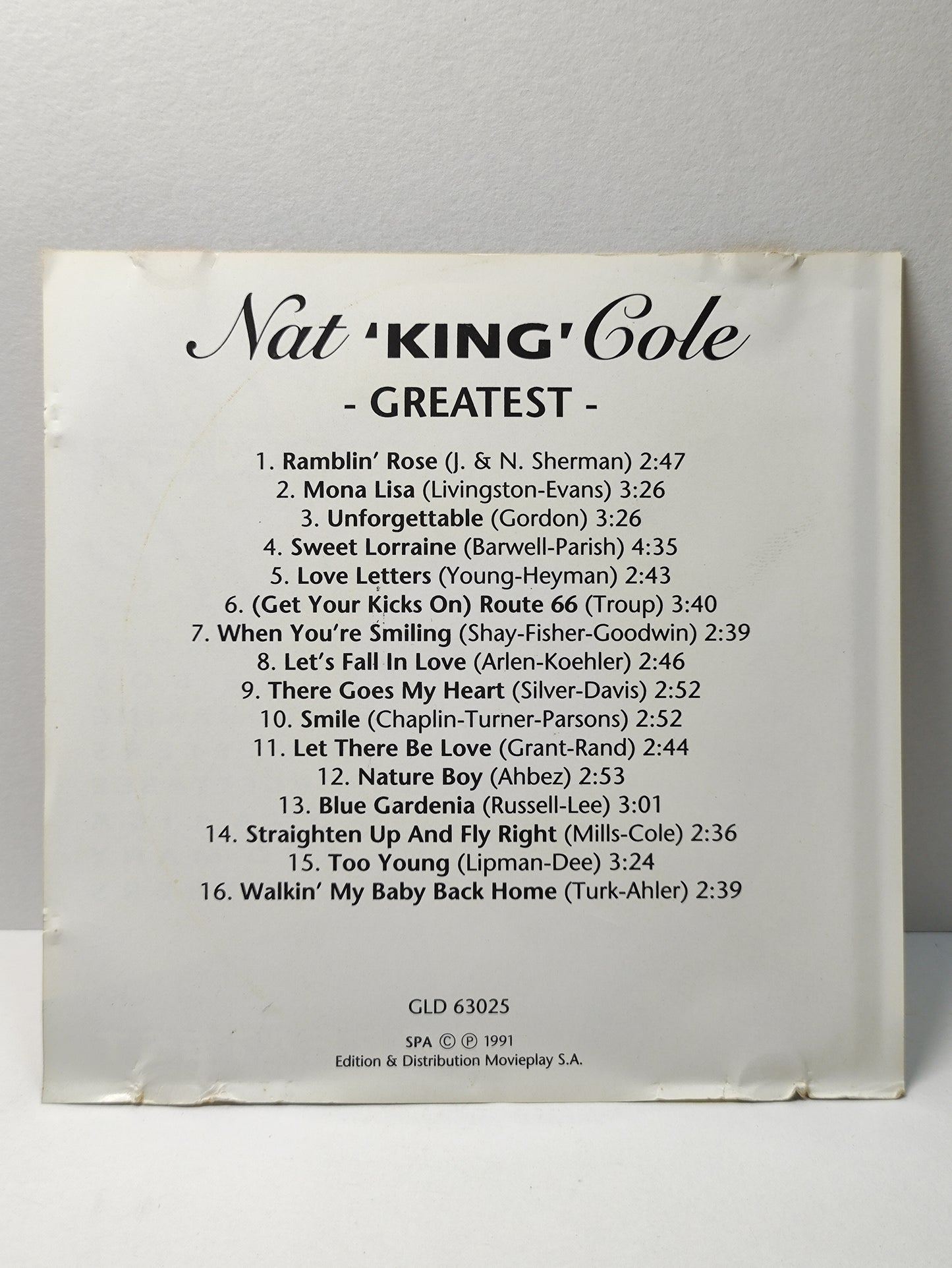 AMM25 NAT KING COLE GREATEST HITS RAMBLIN ROSE MONA LISA UNFORGETTABLE 1991 PORTUGAL ENGLISH CD FCP230