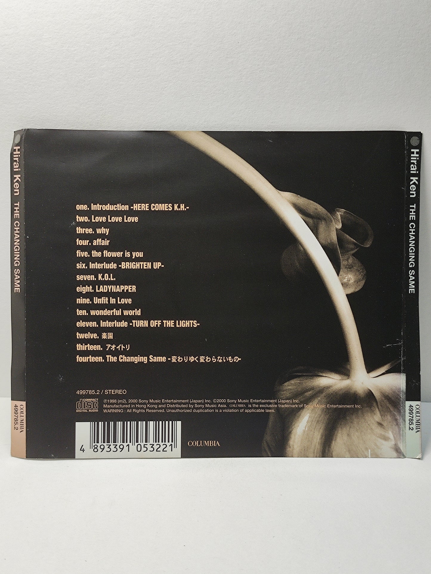 AMM25 HIRAI KEN THE CHANGING SAME LOVE LOVE LOVE WHY AFFAIR 2000 HONG KONG ENGLISH JAPANESE CD FCP237