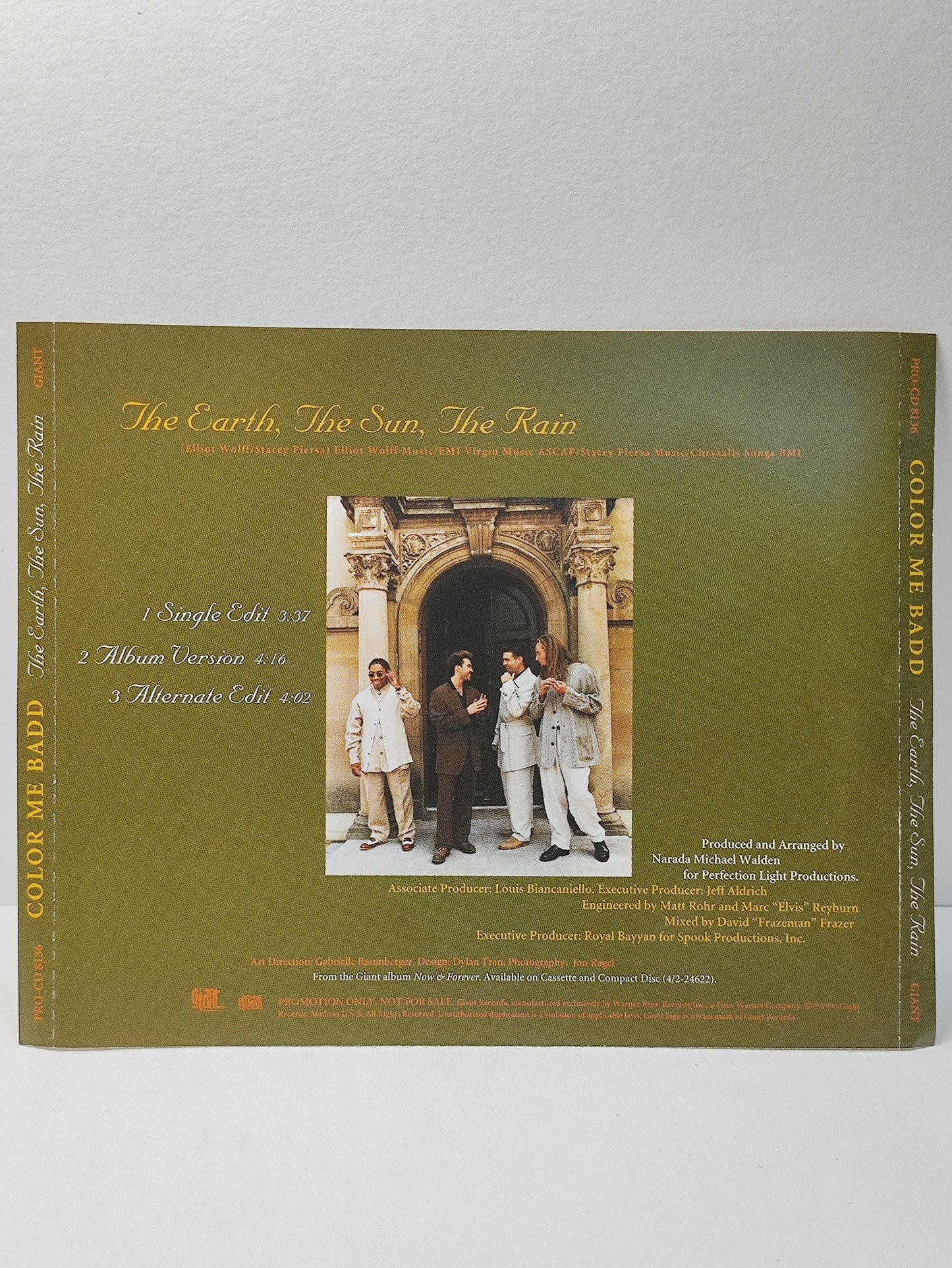 AMM25 COLOR ME BADD THE EARTH, THE SUN, THE RAIN 1996 USA PROMOTIONAL ENGLISH CD FCP251