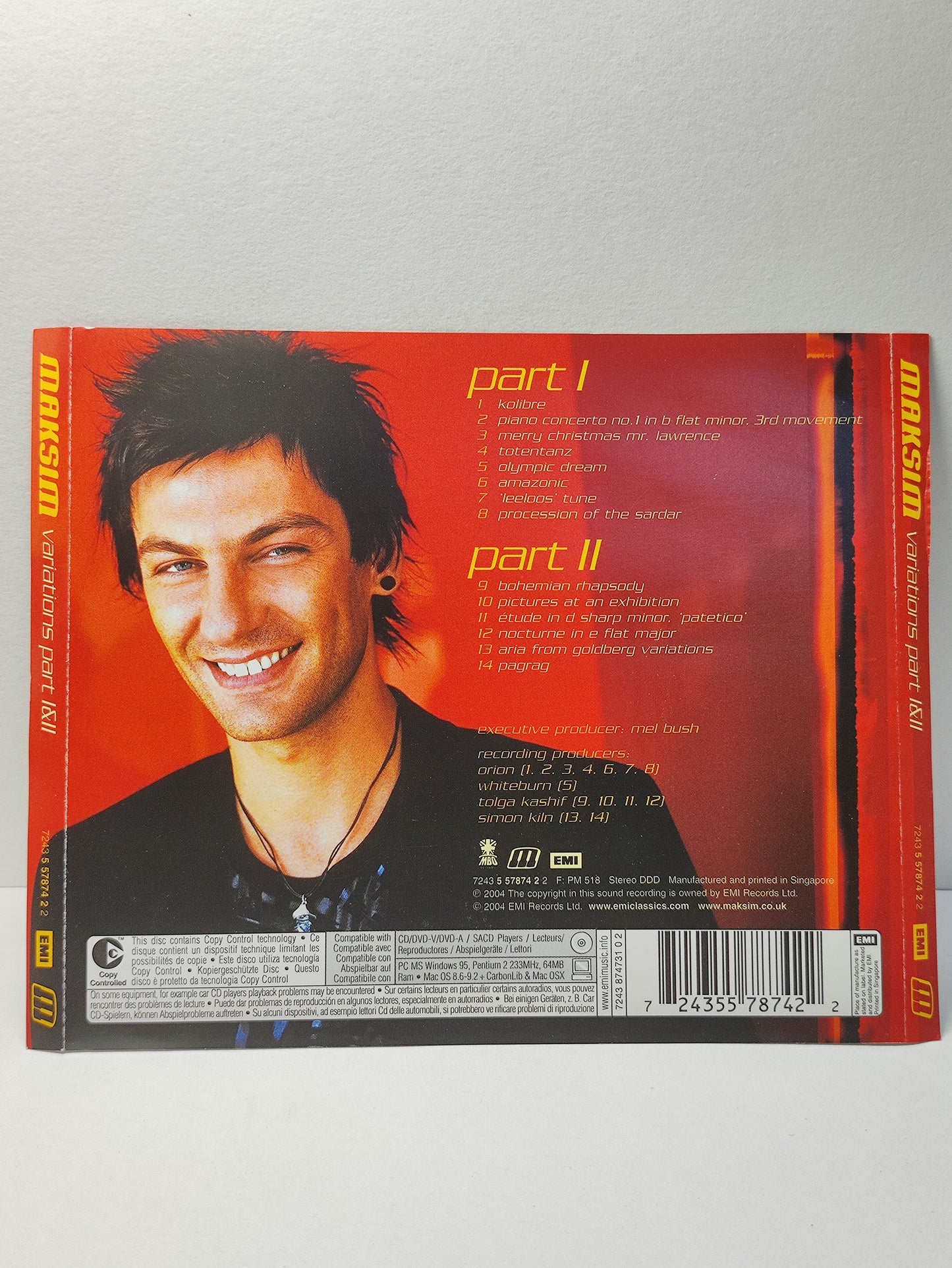 AMM25 MAKSIM VARIATIONS PART 1 & 2 CROATIAN PIANIST MAKSIM MRVICA MUSIC 2004 RARE SINGAPORE ENGLISH CD FCP257