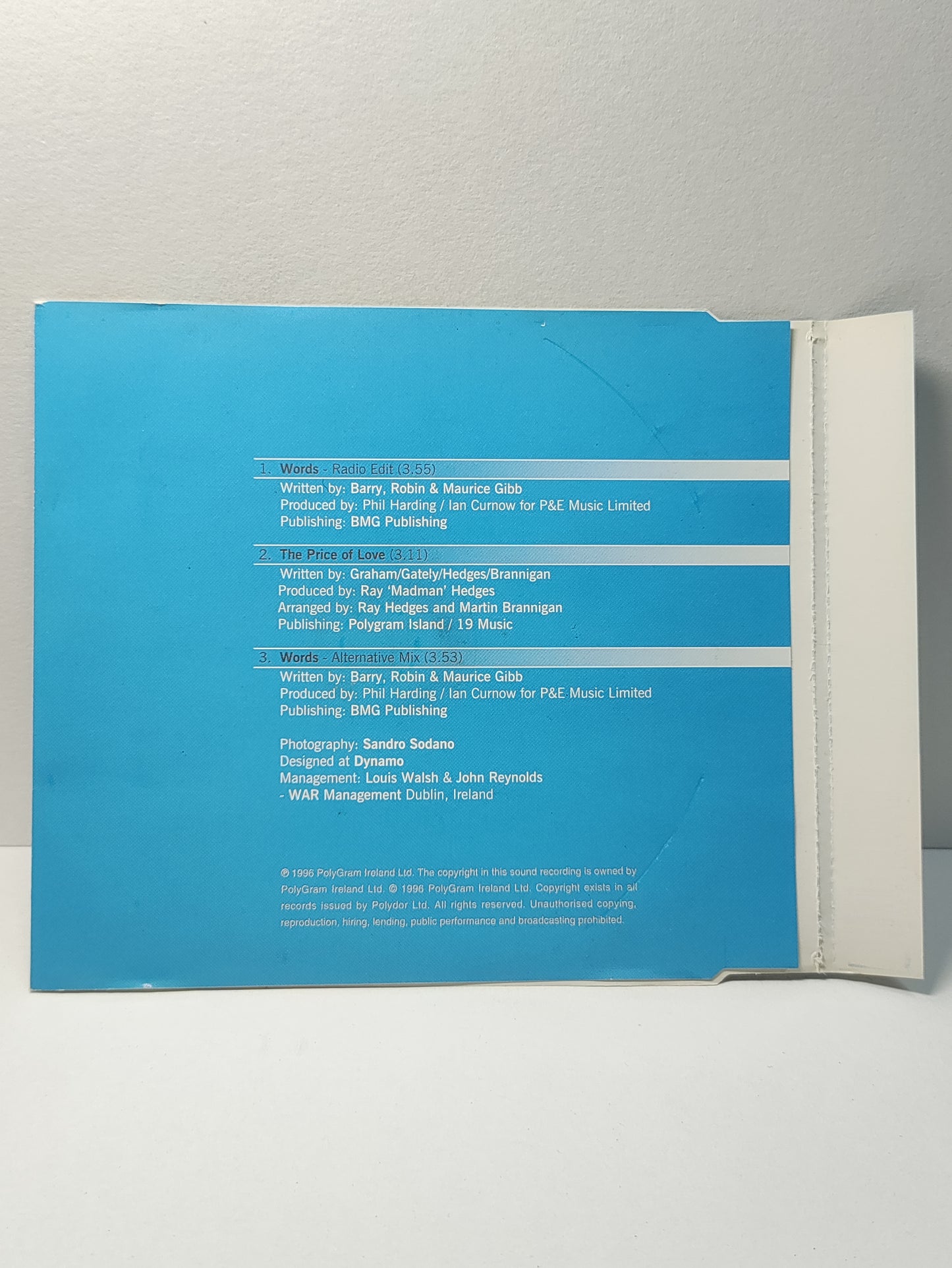 AMM25 BOYZONE WORDS THE PRICE OF LOVE 1996 IRELAND ENGLISH CD FCP260