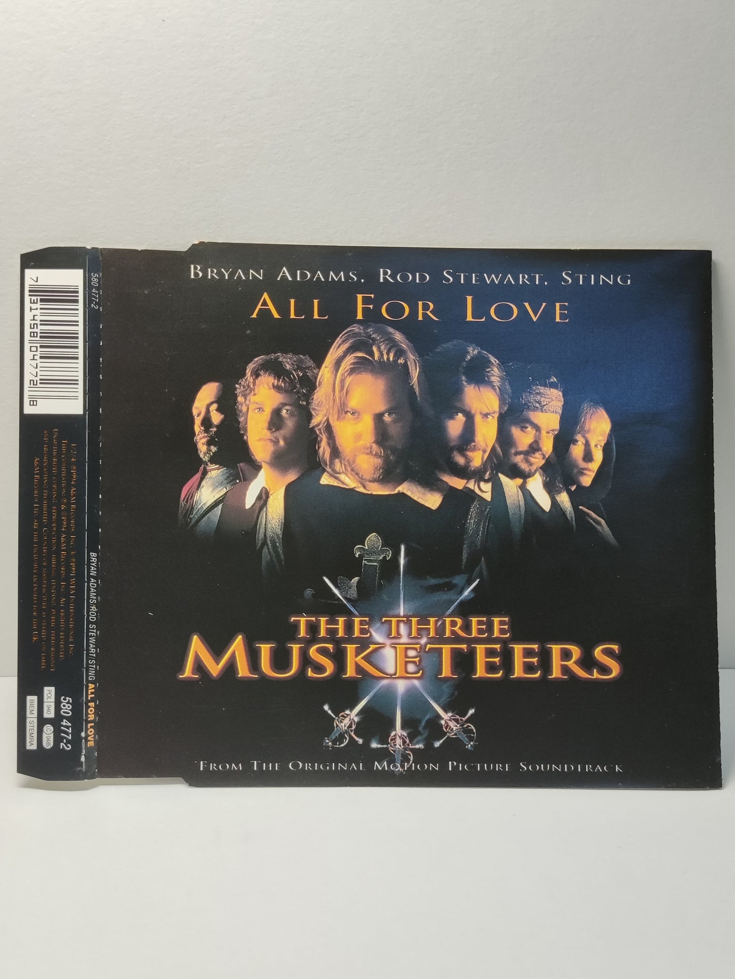 AMM25 BRYAN ADAMS, ROD STEWART, STING ALL FOR LOVE THE THREE MUSKETEERS 1993 USA ENGLISH CD FCP263