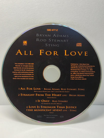 AMM25 BRYAN ADAMS, ROD STEWART, STING ALL FOR LOVE THE THREE MUSKETEERS 1993 USA ENGLISH CD FCP263