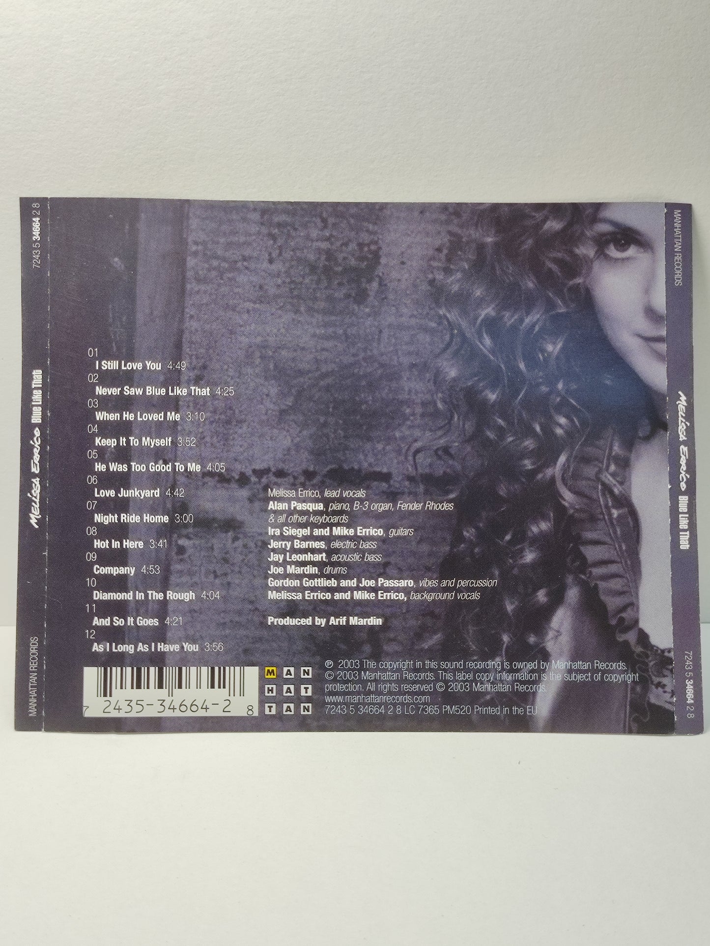 AMM25 MELISSA ERRICO BLUE LIKE THAT I STILL LOVE YOU KEEEP IT TO YOURSELF 2003 EU ENGLISH CD FCP274