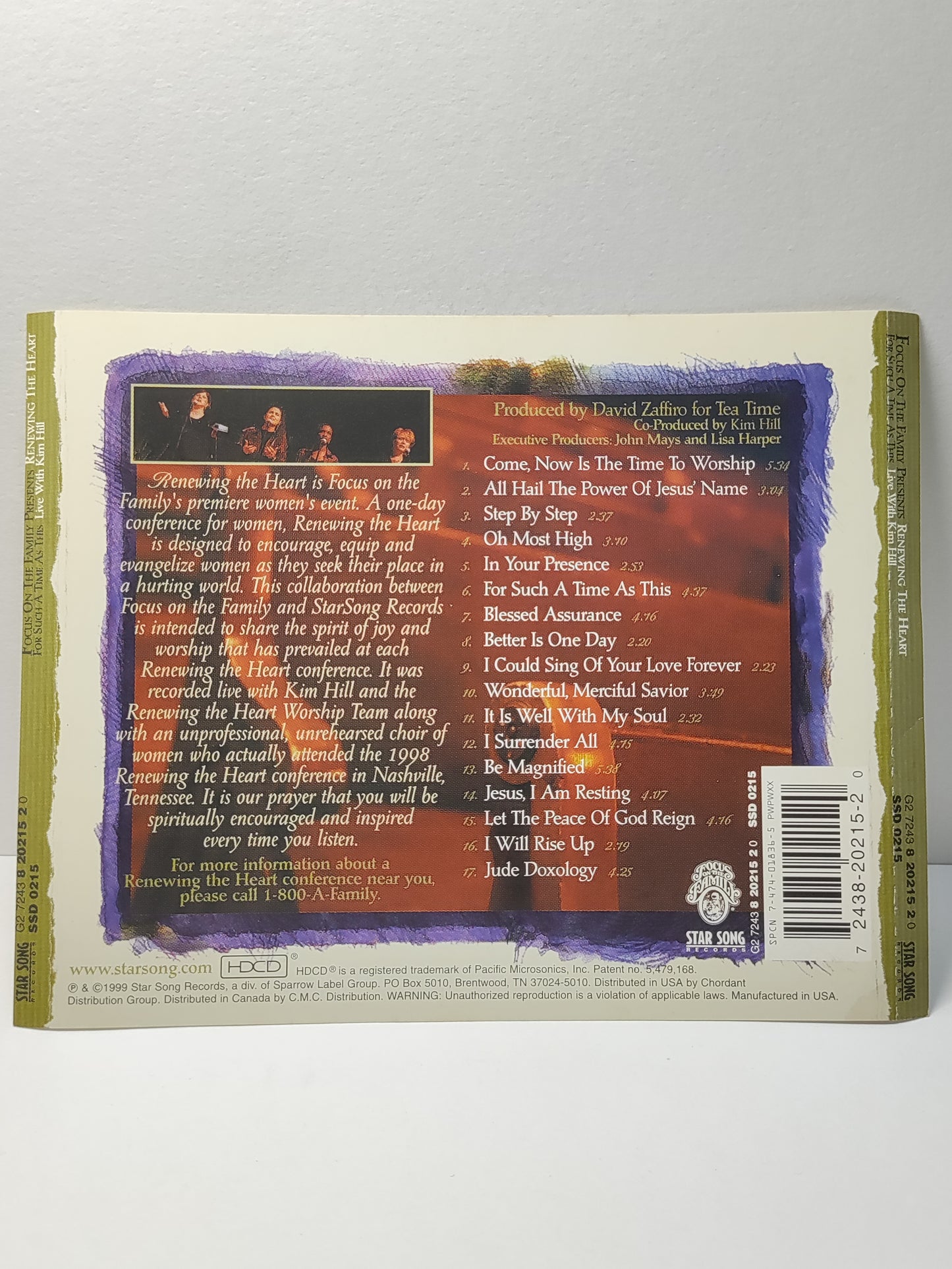 AMM25 LIVE WITH KIM HILL FOR SUCH A TIME AS THIS Hymns & Songs Of Worship 1999 USA ENGLISH CD FCP279