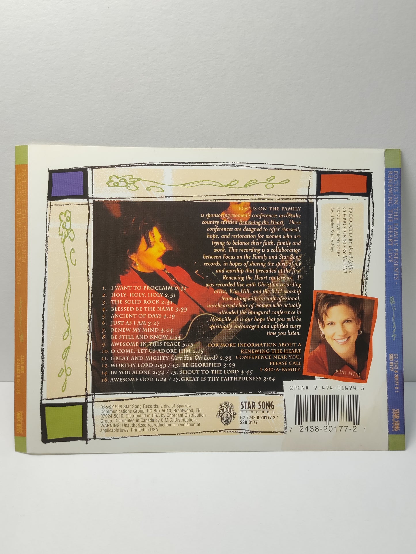 AMM25 LIVE WITH KIM HILL RENEWING THE HEART WORSHIP SONGS 1999 USA ENGLISH CD FCP280