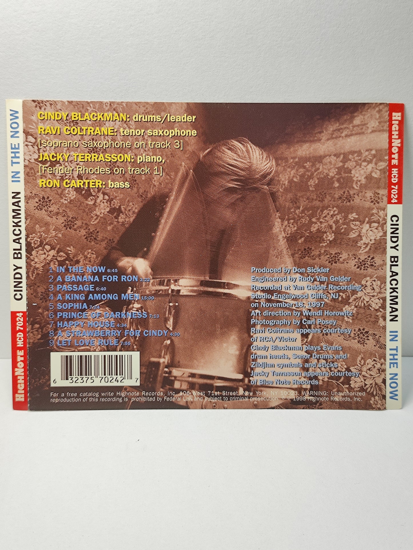 AMM25 CINDY BLACKMAN IN THE NOW RAVI COLTRANE JACKY TERRASSON RON CARTER 1998 USA ENGLISH CD FCP292