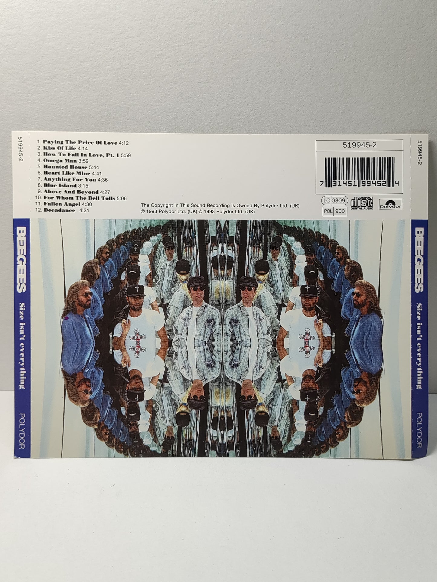 AMM25 BEE GEES SIZE ISN’T EVERYTHING FOR WHO THE BELL TOLLS 1993 POLYDOR UK ENGLISH CD FCP296