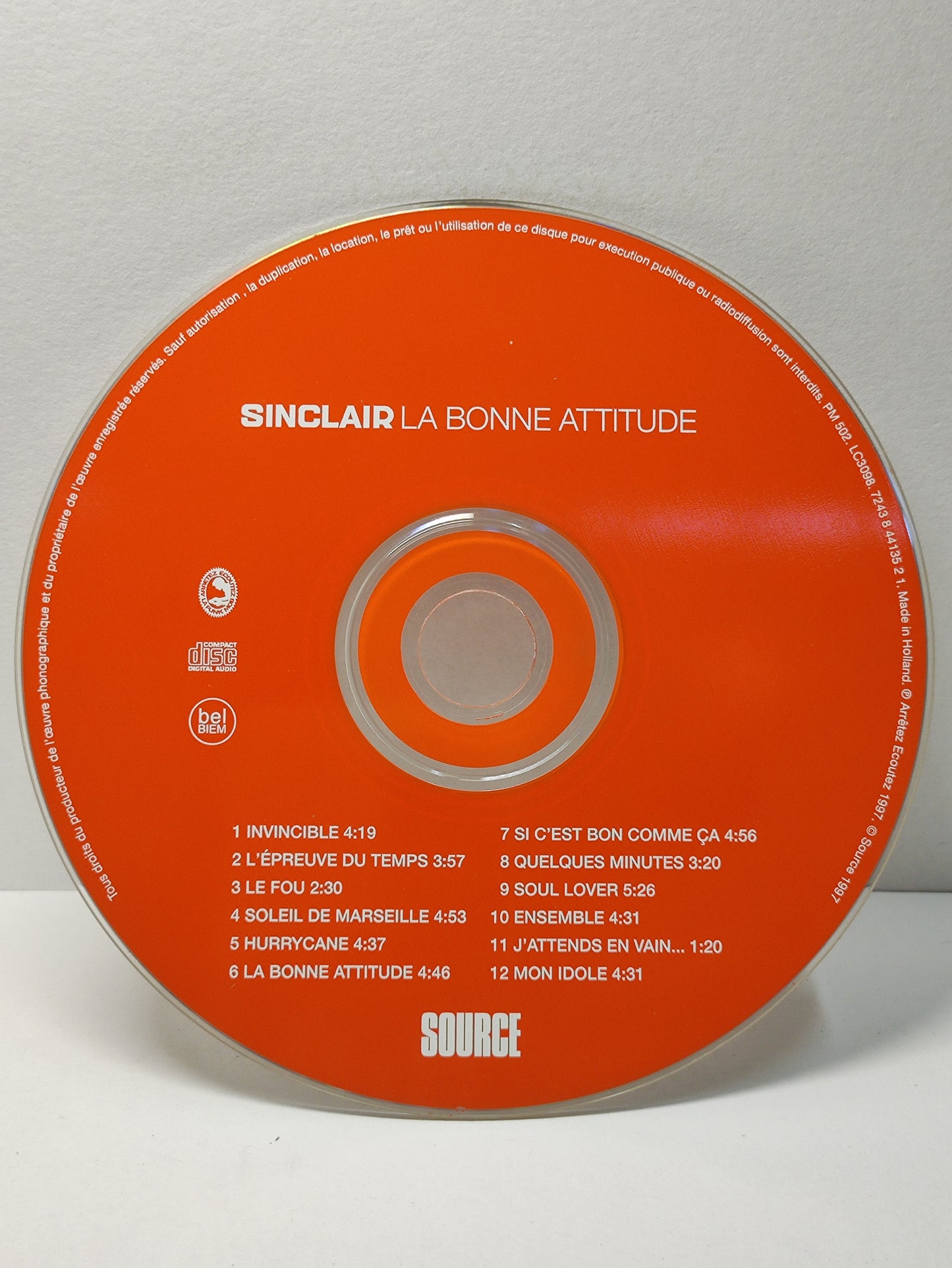 AMM25 SINCLAIR LA BONNE ATTITUDE INVINCIBLE HURRYCANE 1997 HOLLAND ENGLISH CD FCP297