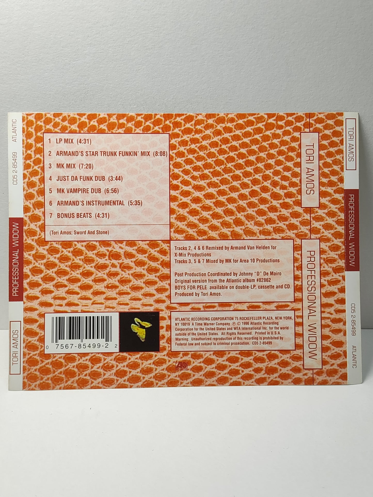 AMM25 TORI AMOS PROFESSIONAL WIDOW ARMAND'S STAR TRUNK FUNKIN' MIX 1996 USA ENGLISH CD FCP299